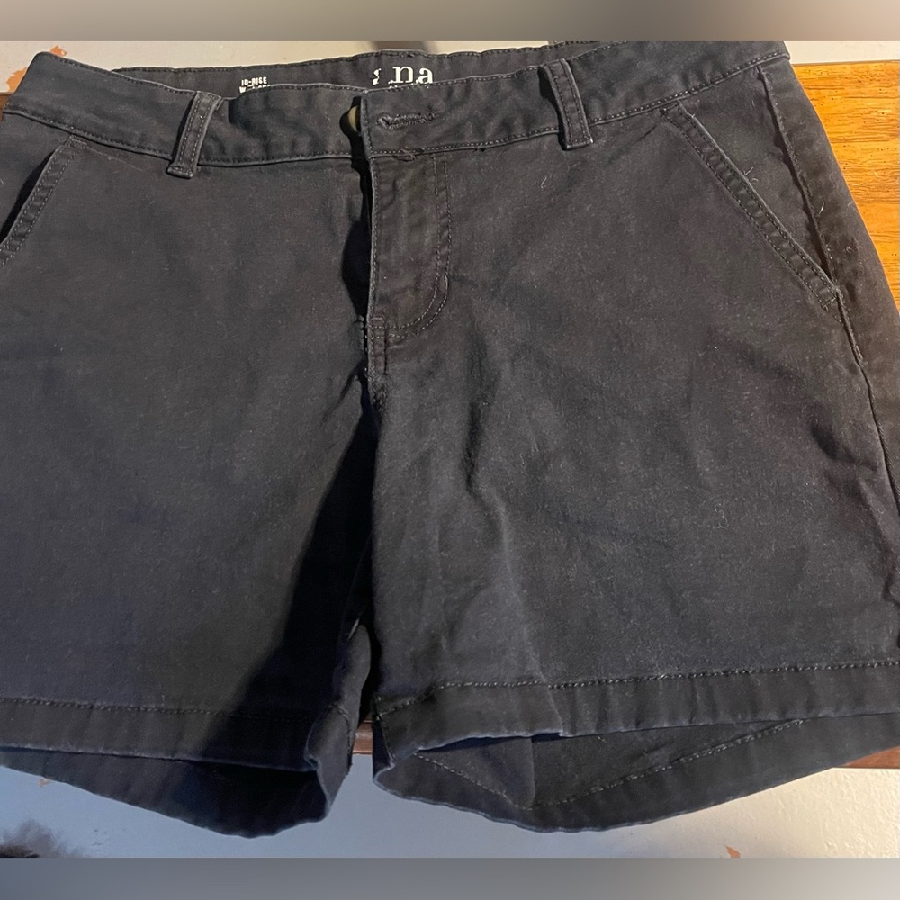 a.n.a Women's Black Flat Front Shorts